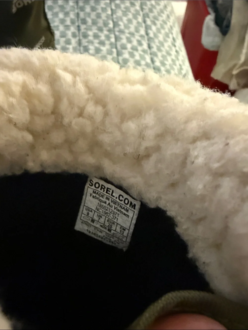 Sorel Kids Green and Black Waterproof Winter Boot with Cream Faux-Fur Cuff